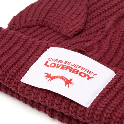Charles Jeffrey Loverboy Chunky Ears Beanie In Red Bordeaux