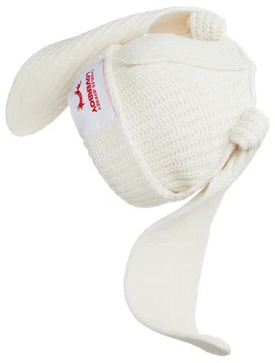 Charles Jeffrey Loverboy Floppy Rabbit Beanie In Ecru