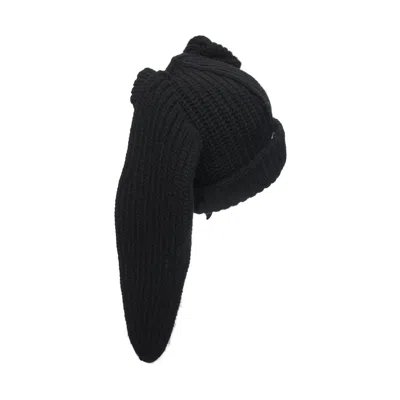Charles Jeffrey Loverboy Floppy Rabbit Beanie In Black