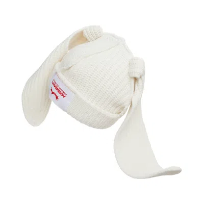 Charles Jeffrey Loverboy Floppy Rabbit Beanie In Ecru