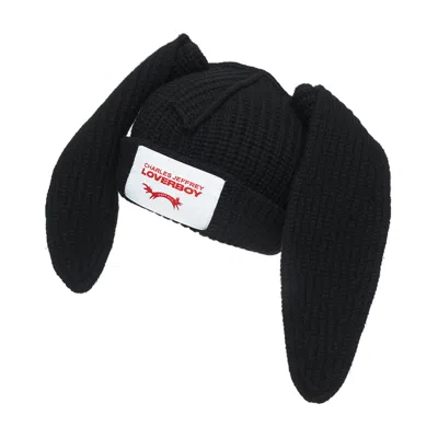 Charles Jeffrey Loverboy Floppy Rabbit Beanie In Black