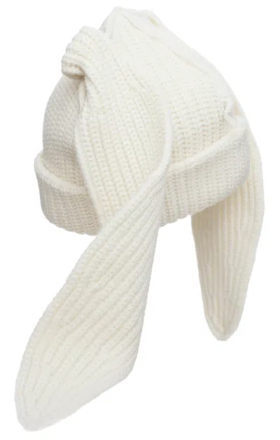 Charles Jeffrey Loverboy Floppy Rabbit Beanie In Ecru