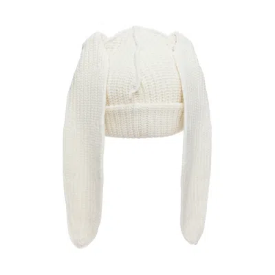 Charles Jeffrey Loverboy Floppy Rabbit Beanie In Ecru