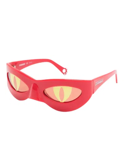 Charles Jeffrey Loverboy Neko Sunglasses In Red