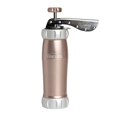 Marcato Design Series Biscuit Maker Press, Includes 20 Cookie Disc Shapes In Pink