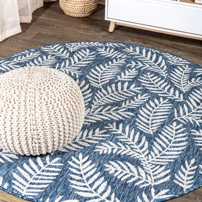Jonathan Y Nevis Palm Frond Indoor/outdoor Round Area Rug