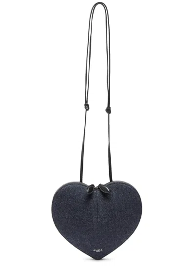 Alaïa Alaia Bag In Fishnet Leather In Denim