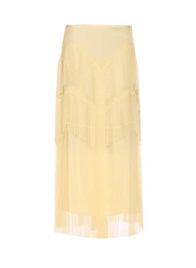 Twinset Midi Skirt In Yellow