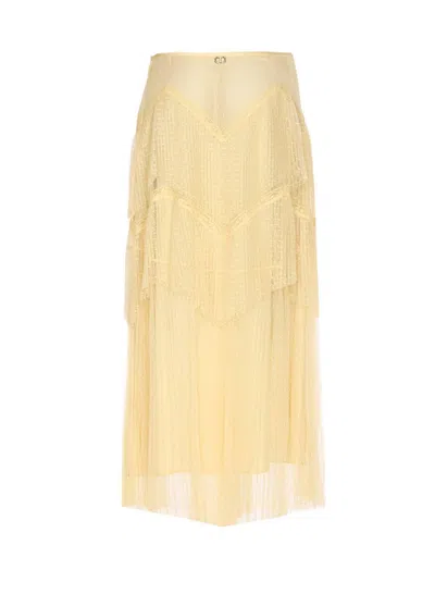Twinset Midi Skirt In Yellow