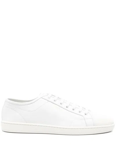 Saint Laurent Gym Low Logo-print Leather Sneakers In White
