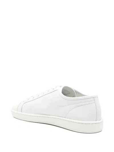 Saint Laurent Gym Low Logo-print Leather Sneakers In White