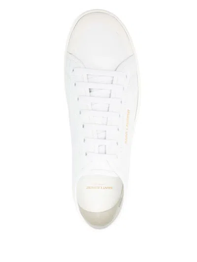 Saint Laurent Gym Low Logo-print Leather Sneakers In White