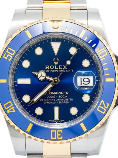 Pre-owned Rolex  Submariner 40mm In 蓝色