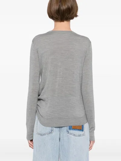 Less Drapiertes Strickoberteil In Grau