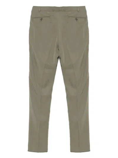 Canali Pressed-crease Trousers In Grün