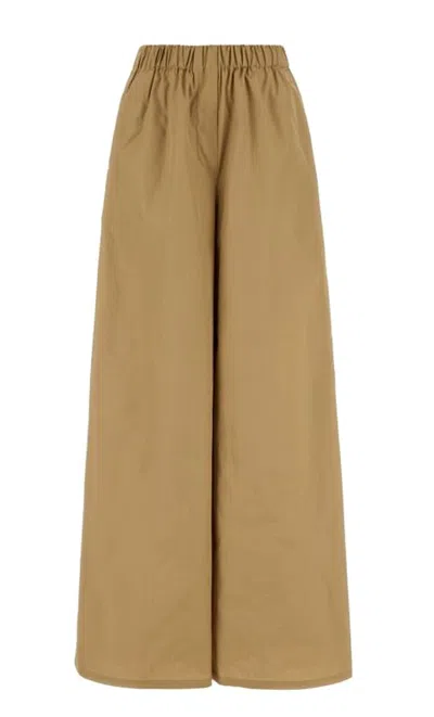 Max Mara High Waisted Wide-leg Trousers In Beige