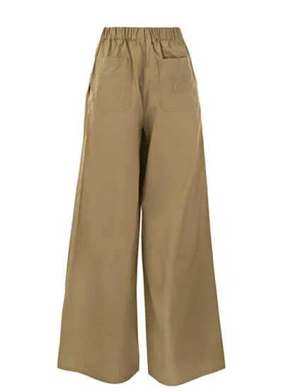 Max Mara High Waisted Wide-leg Trousers In Beige