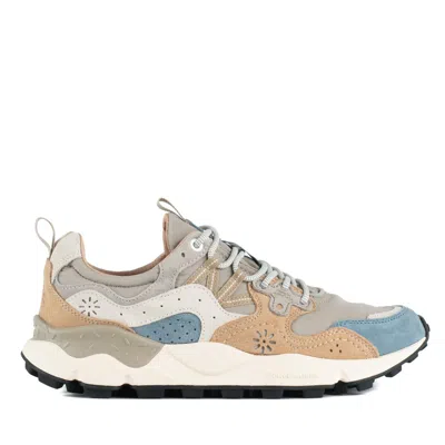 Flower Mountain Yamano 3 Dark Grey And Beige Suede And Nylon Sneakers In Multicolor