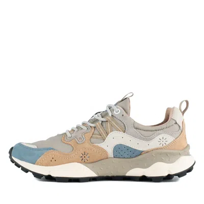 Flower Mountain Yamano 3 Dark Grey And Beige Suede And Nylon Sneakers In Multicolor
