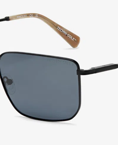 Kenneth Cole Square Titanium Sunglasses In Black