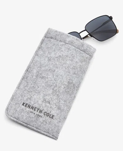 Kenneth Cole Square Titanium Sunglasses In Black