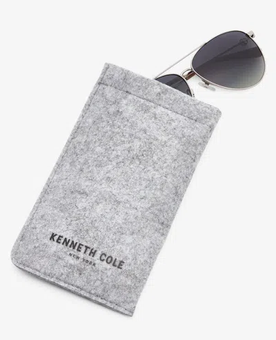 Kenneth Cole Pilot Titanium Aviator Sunglasses In Nickeltin
