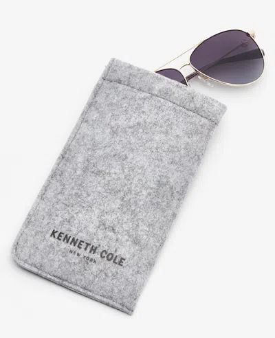 Kenneth Cole Pilot Titanium Aviator Sunglasses In Gold