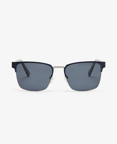 Kenneth Cole Square Metal Sunglasses In Nickeltin