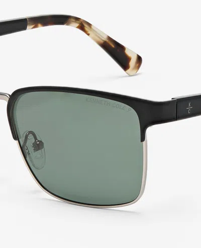 Kenneth Cole Square Metal Sunglasses In Black