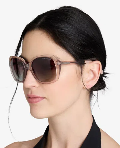 Kenneth Cole Round Acetate Sunglasses In Pink