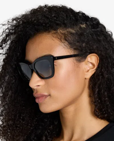 Kenneth Cole Cat Eye Acetate Sunglasses In Black
