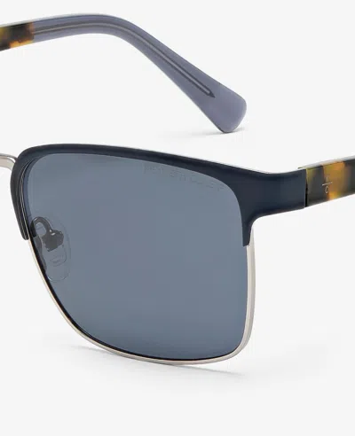 Kenneth Cole Square Metal Sunglasses In Nickeltin
