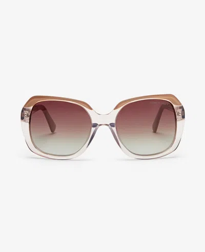 Kenneth Cole Round Acetate Sunglasses In Pink