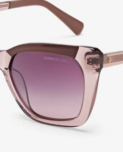 Kenneth Cole Cat Eye Acetate Sunglasses In Violet