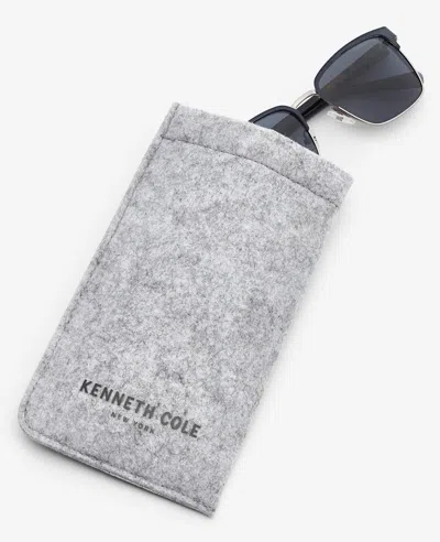 Kenneth Cole Square Metal Sunglasses In Nickeltin