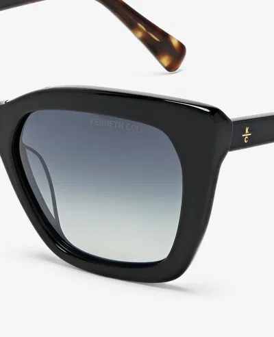 Kenneth Cole Cat Eye Acetate Sunglasses In Black