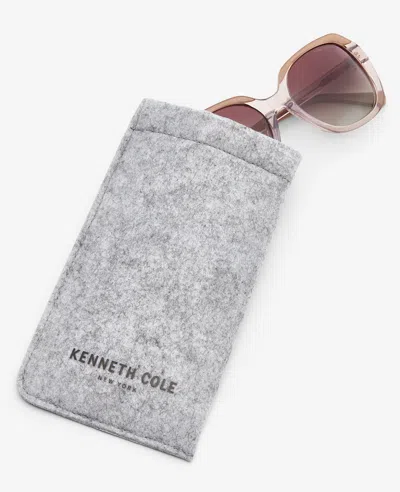 Kenneth Cole Round Acetate Sunglasses In Pink