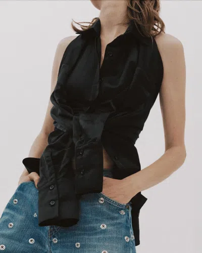 A.W.A.K.E. DECONSTRUCTED HALTER NECK SHIRT 