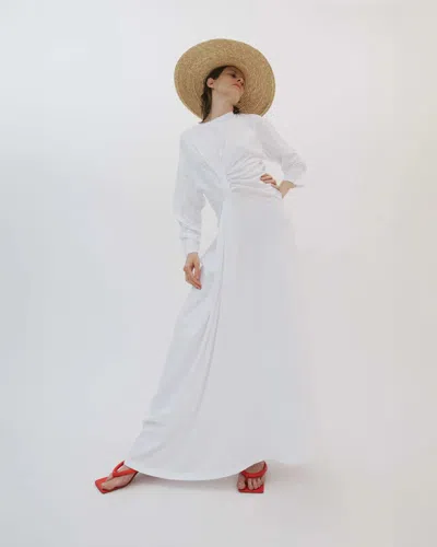 A.w.a.k.e. Knotted Jersey Dress In White