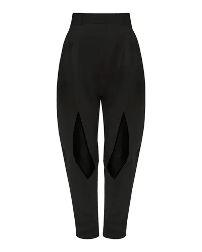 A.w.a.k.e. Pants With Vertical Slit Knees In Black