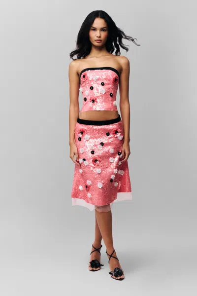 Danielle Guizio Ny Ambroise Sequin Skirt In Ballet Slipper