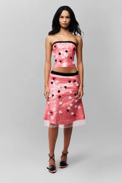 Danielle Guizio Ny Ambroise Sequin Tube Top In Ballet Slipper