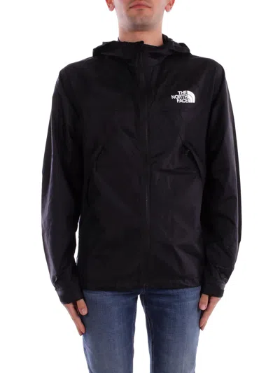 The North Face Embroidered-logo Hooded Jacket In Black