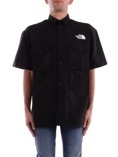 The North Face Black Nylon Shirt In Nero Neri E Grigi