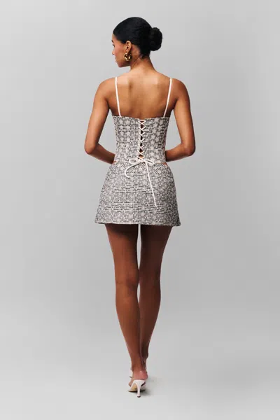 Danielle Guizio Ny Floriane Gingham Skort In Black/white