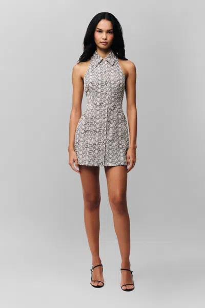 Danielle Guizio Ny Isla Gingham Dress In Black/white