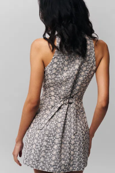 Danielle Guizio Ny Isla Gingham Dress In Black/white