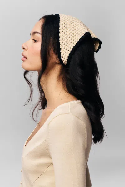 Danielle Guizio Ny Knit Bandana In Ivory