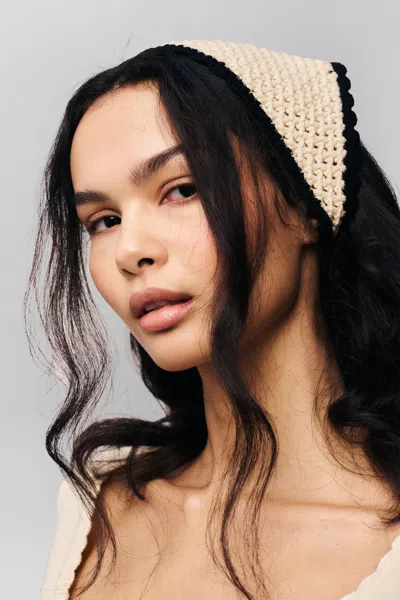 Danielle Guizio Ny Knit Bandana In Ivory