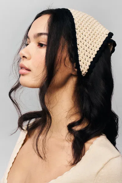 Danielle Guizio Ny Knit Bandana In Ivory